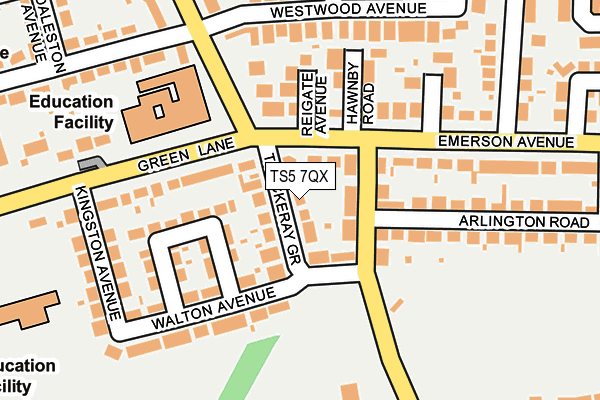 TS5 7QX map - OS OpenMap – Local (Ordnance Survey)