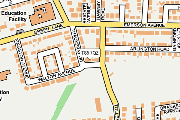 TS5 7QZ map - OS OpenMap – Local (Ordnance Survey)