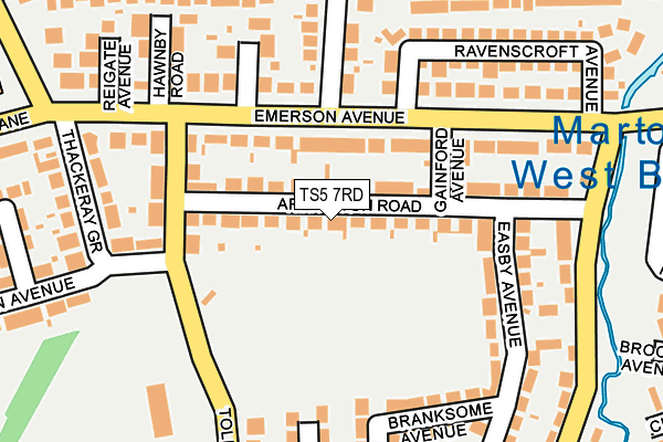 TS5 7RD map - OS OpenMap – Local (Ordnance Survey)