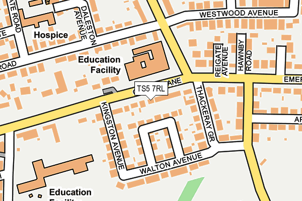 TS5 7RL map - OS OpenMap – Local (Ordnance Survey)