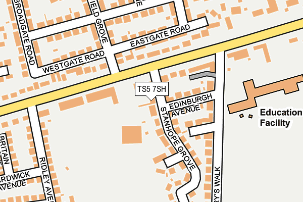 TS5 7SH map - OS OpenMap – Local (Ordnance Survey)