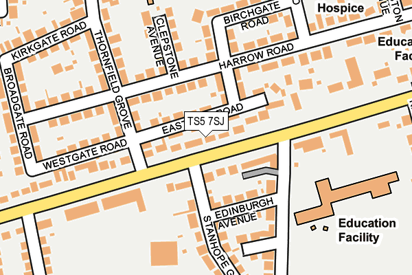 TS5 7SJ map - OS OpenMap – Local (Ordnance Survey)