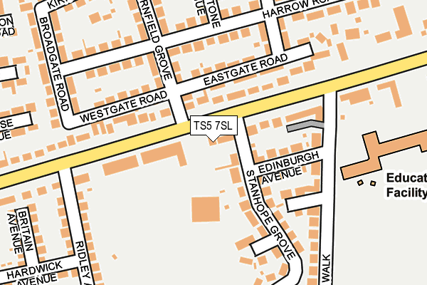 TS5 7SL map - OS OpenMap – Local (Ordnance Survey)