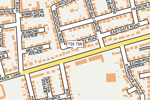 TS5 7SN map - OS OpenMap – Local (Ordnance Survey)