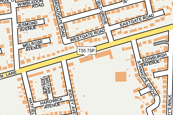 TS5 7SP map - OS OpenMap – Local (Ordnance Survey)