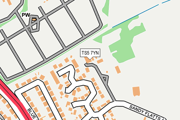 TS5 7YN map - OS OpenMap – Local (Ordnance Survey)