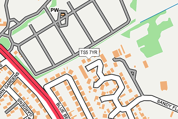 TS5 7YR map - OS OpenMap – Local (Ordnance Survey)