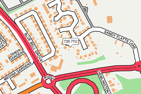TS5 7YU map - OS OpenMap – Local (Ordnance Survey)