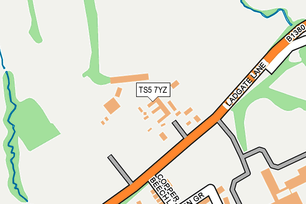 TS5 7YZ map - OS OpenMap – Local (Ordnance Survey)