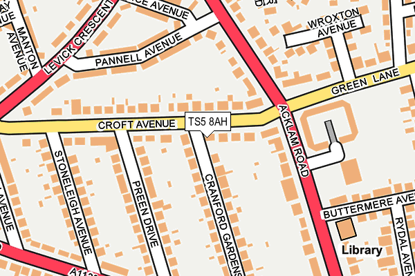 TS5 8AH map - OS OpenMap – Local (Ordnance Survey)