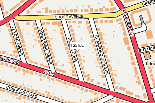 TS5 8AJ map - OS OpenMap – Local (Ordnance Survey)