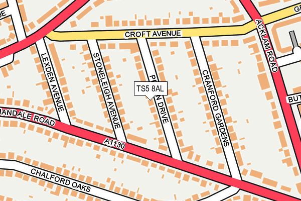 TS5 8AL map - OS OpenMap – Local (Ordnance Survey)