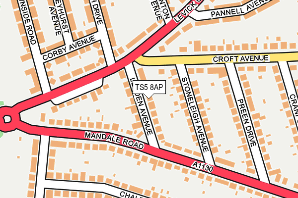 TS5 8AP map - OS OpenMap – Local (Ordnance Survey)