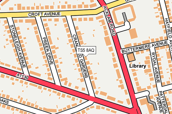 TS5 8AQ map - OS OpenMap – Local (Ordnance Survey)