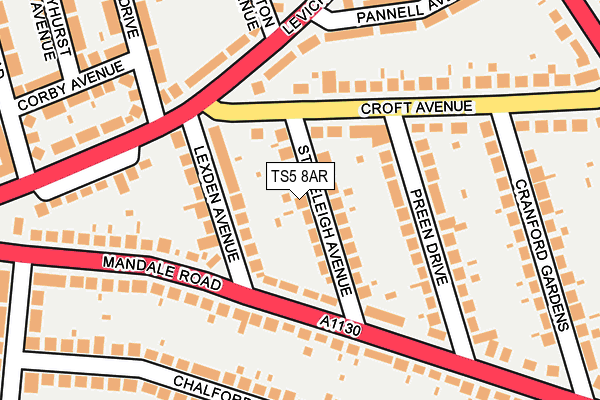 TS5 8AR map - OS OpenMap – Local (Ordnance Survey)