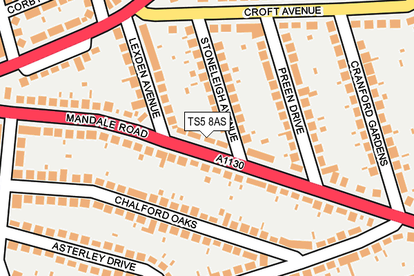 TS5 8AS map - OS OpenMap – Local (Ordnance Survey)
