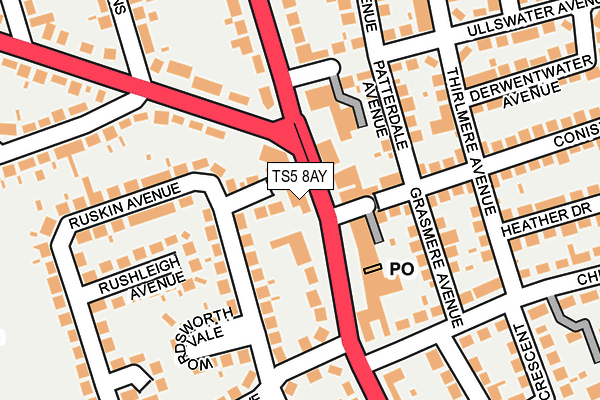 TS5 8AY map - OS OpenMap – Local (Ordnance Survey)