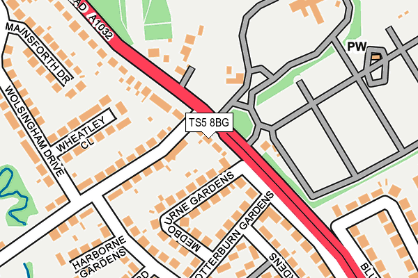 TS5 8BG map - OS OpenMap – Local (Ordnance Survey)