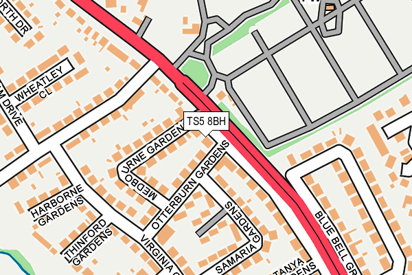 TS5 8BH map - OS OpenMap – Local (Ordnance Survey)