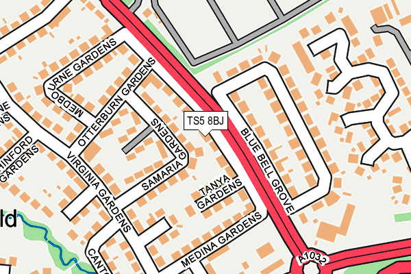 TS5 8BJ map - OS OpenMap – Local (Ordnance Survey)