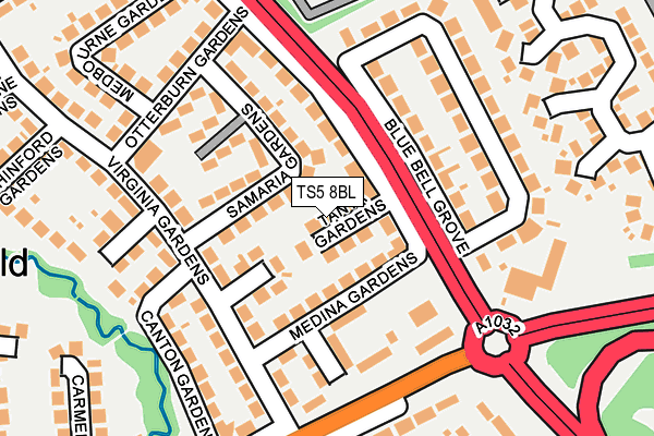 TS5 8BL map - OS OpenMap – Local (Ordnance Survey)