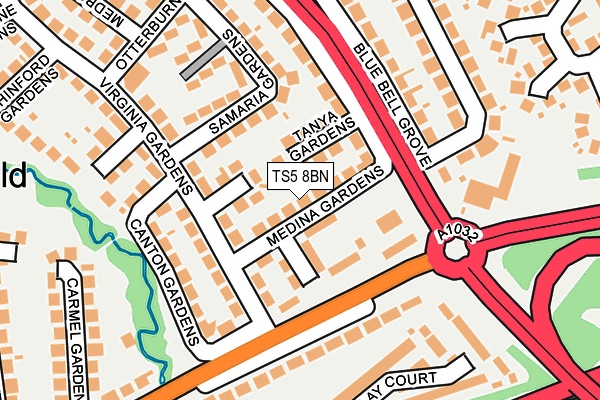 TS5 8BN map - OS OpenMap – Local (Ordnance Survey)