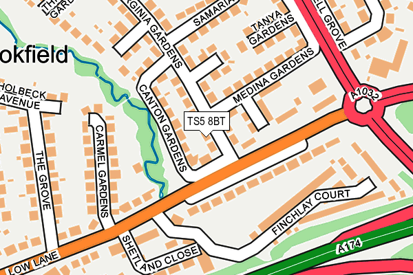 TS5 8BT map - OS OpenMap – Local (Ordnance Survey)