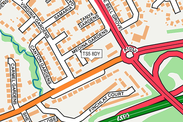 TS5 8DY map - OS OpenMap – Local (Ordnance Survey)