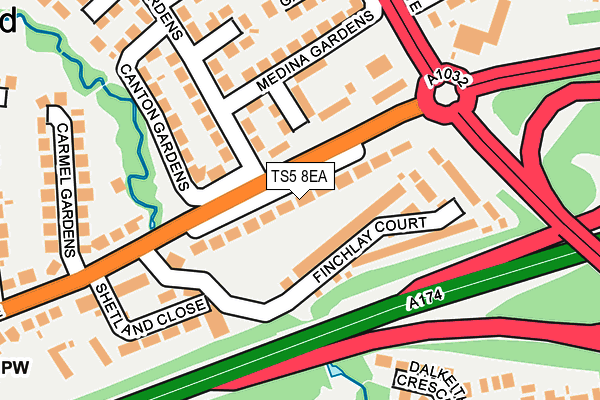 TS5 8EA map - OS OpenMap – Local (Ordnance Survey)