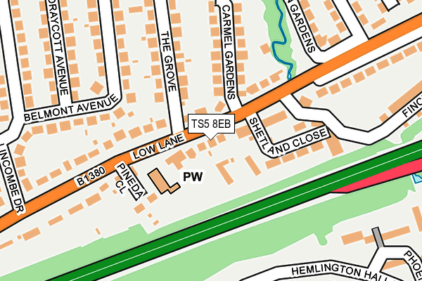 TS5 8EB map - OS OpenMap – Local (Ordnance Survey)