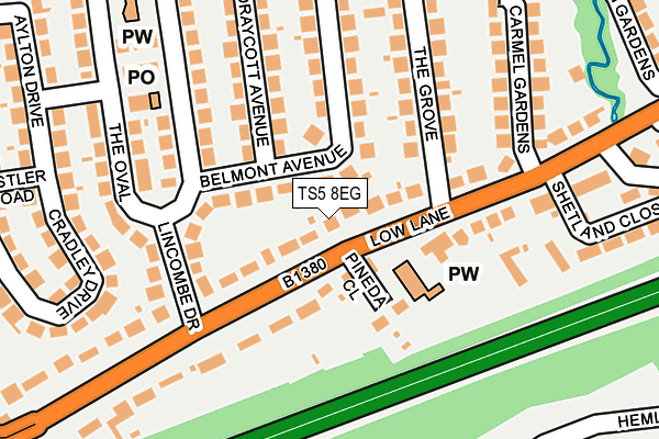 TS5 8EG map - OS OpenMap – Local (Ordnance Survey)