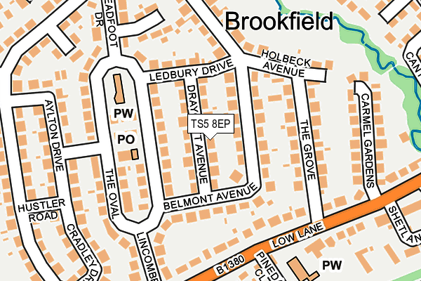 TS5 8EP map - OS OpenMap – Local (Ordnance Survey)