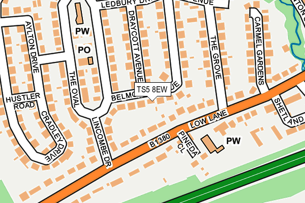 TS5 8EW map - OS OpenMap – Local (Ordnance Survey)