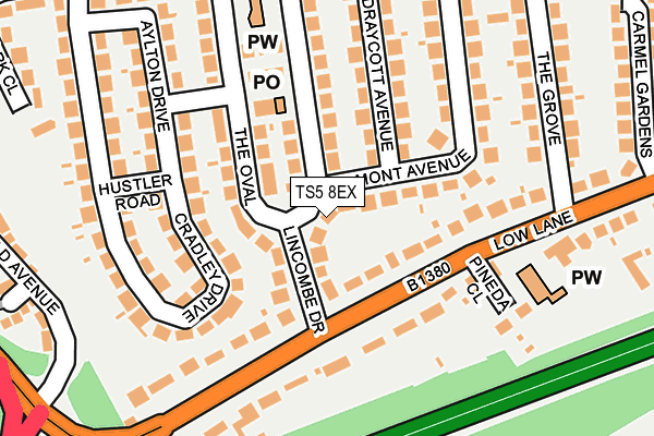 TS5 8EX map - OS OpenMap – Local (Ordnance Survey)
