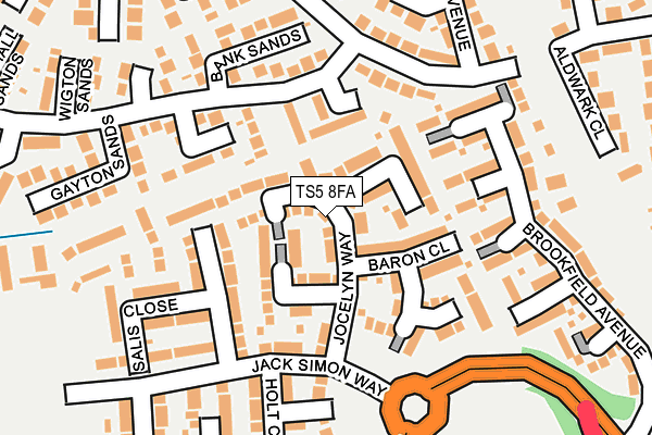 TS5 8FA map - OS OpenMap – Local (Ordnance Survey)