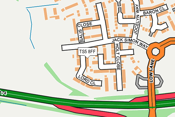 TS5 8FF map - OS OpenMap – Local (Ordnance Survey)