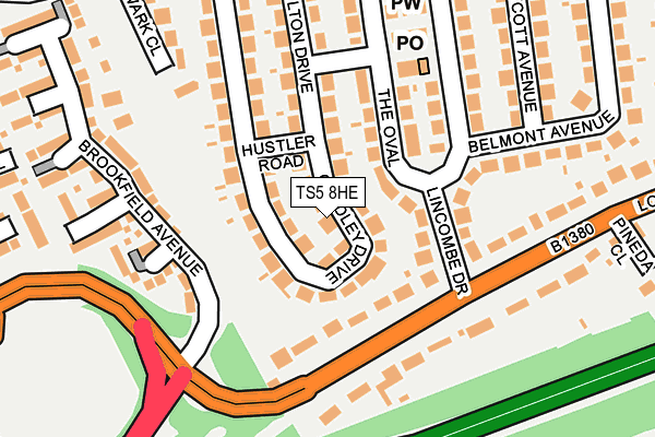 TS5 8HE map - OS OpenMap – Local (Ordnance Survey)