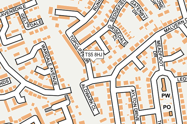 TS5 8HJ map - OS OpenMap – Local (Ordnance Survey)