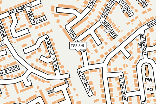 TS5 8HL map - OS OpenMap – Local (Ordnance Survey)