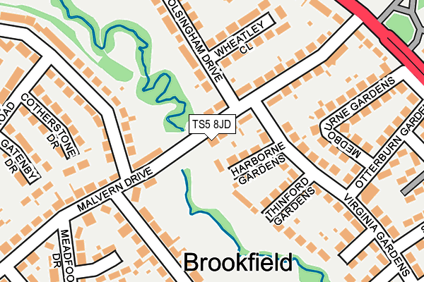 TS5 8JD map - OS OpenMap – Local (Ordnance Survey)