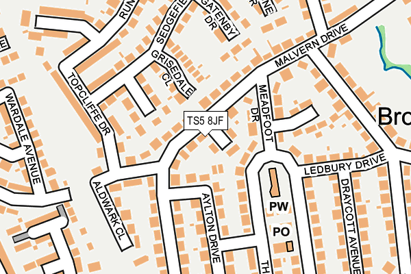 TS5 8JF map - OS OpenMap – Local (Ordnance Survey)