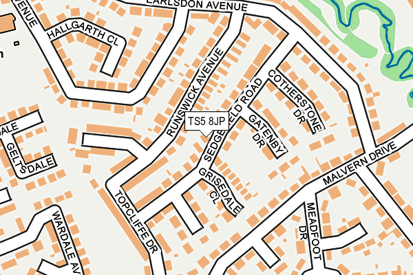 TS5 8JP map - OS OpenMap – Local (Ordnance Survey)