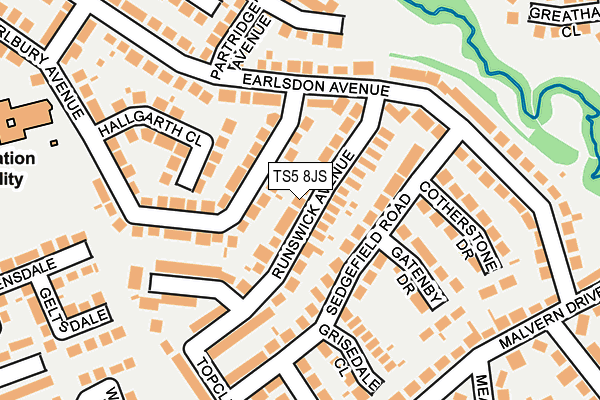 TS5 8JS map - OS OpenMap – Local (Ordnance Survey)