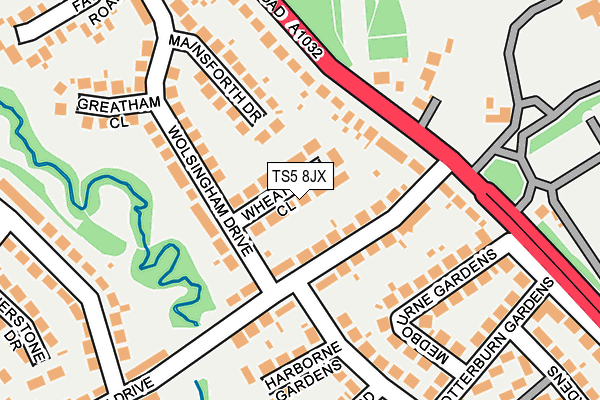TS5 8JX map - OS OpenMap – Local (Ordnance Survey)