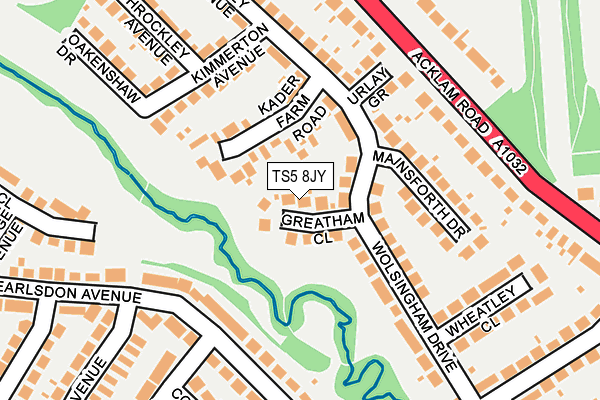 TS5 8JY map - OS OpenMap – Local (Ordnance Survey)