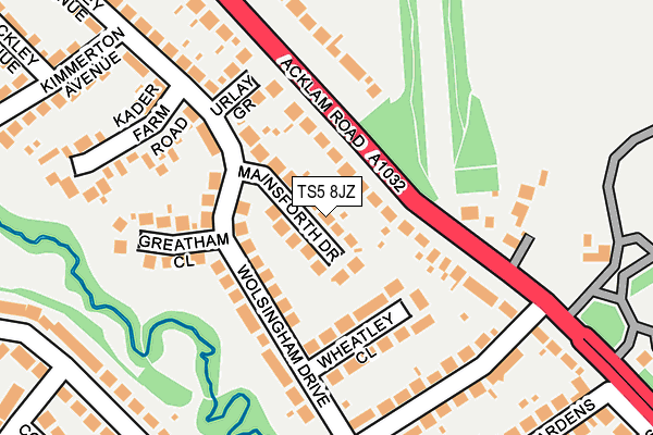 TS5 8JZ map - OS OpenMap – Local (Ordnance Survey)