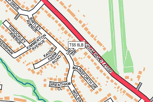 TS5 8LB map - OS OpenMap – Local (Ordnance Survey)