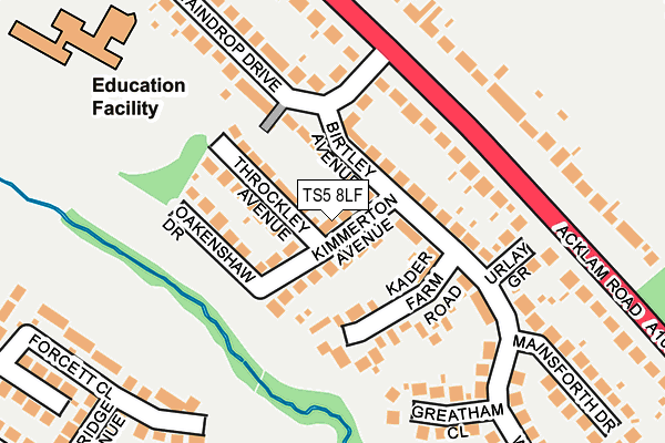 TS5 8LF map - OS OpenMap – Local (Ordnance Survey)