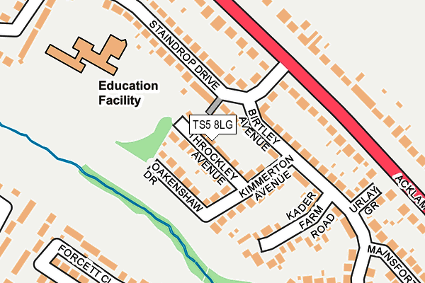 TS5 8LG map - OS OpenMap – Local (Ordnance Survey)