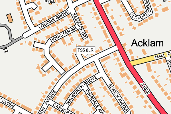 TS5 8LR map - OS OpenMap – Local (Ordnance Survey)